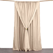 10 ft x 10 ft Polyester and Sheer Chiffon Dual Layer Backdrop Curtain with Rod Pockets