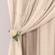 10 ft x 10 ft Polyester and Sheer Chiffon Dual Layer Backdrop Curtain with Rod Pockets