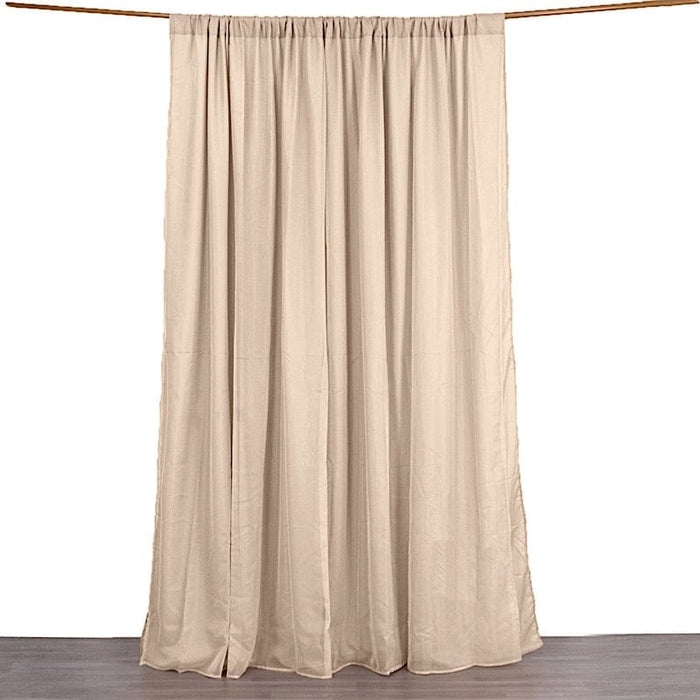 10 ft x 10 ft Polyester and Sheer Chiffon Dual Layer Backdrop Curtain with Rod Pockets BKDP300_10X10_NUDE