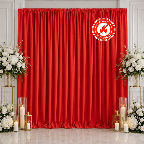 10 ft x 10 ft Polyester Backdrop Curtain Drape Panel with Rod Pocket