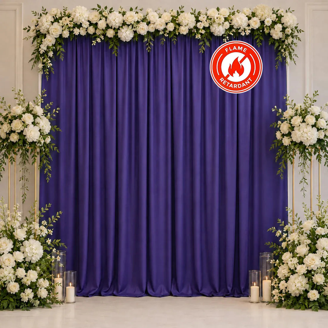 10 ft x 10 ft Polyester Backdrop Curtain Drape Panel with Rod Pocket