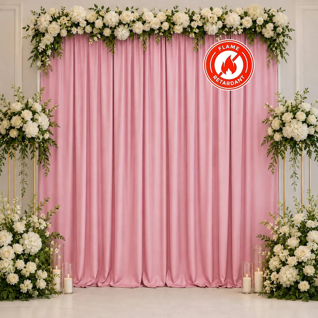 10 ft x 10 ft Polyester Backdrop Curtain Drape Panel with Rod Pocket