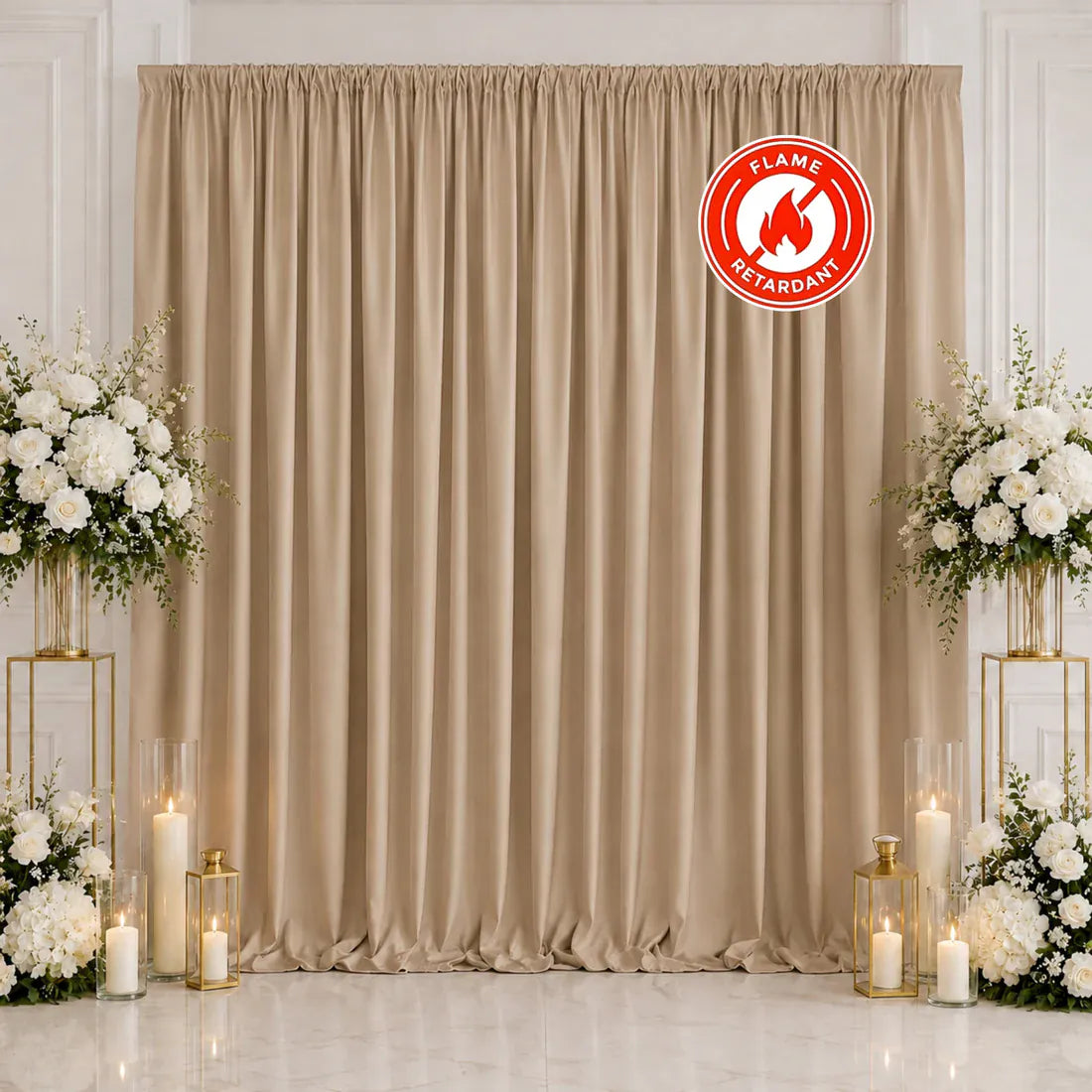 10 ft x 10 ft Polyester Backdrop Curtain Drape Panel with Rod Pocket