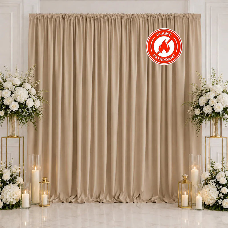 10 ft x 10 ft Polyester Backdrop Curtain Drape Panel with Rod Pocket