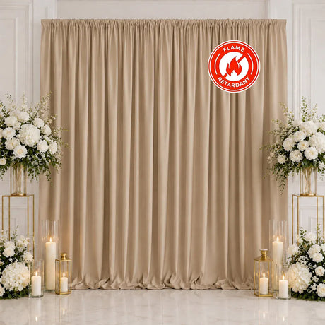10 ft x 10 ft Polyester Backdrop Curtain Drape Panel with Rod Pocket