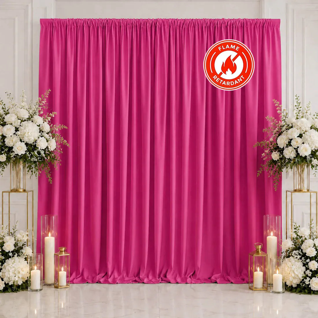 10 ft x 10 ft Polyester Backdrop Curtain Drape Panel with Rod Pocket