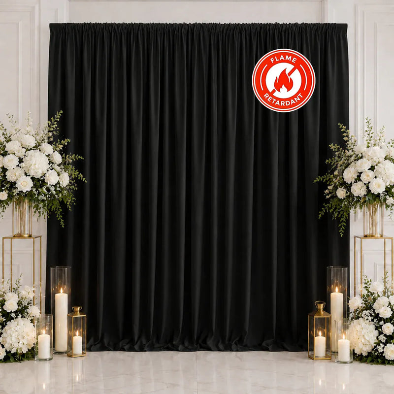 10 ft x 10 ft Polyester Backdrop Curtain Drape Panel with Rod Pocket