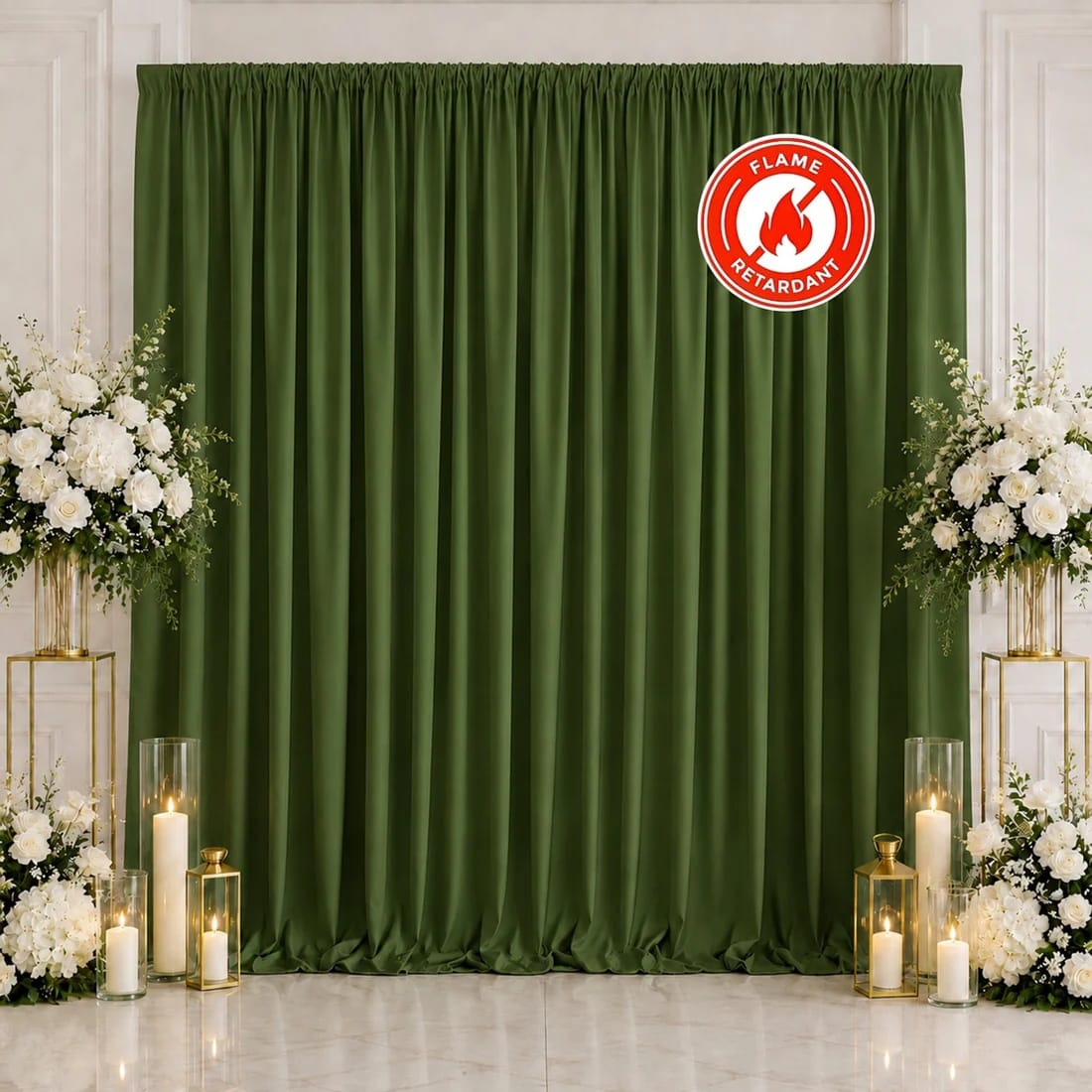 10 ft x 10 ft Polyester Backdrop Curtain Drape Panel with Rod Pocket