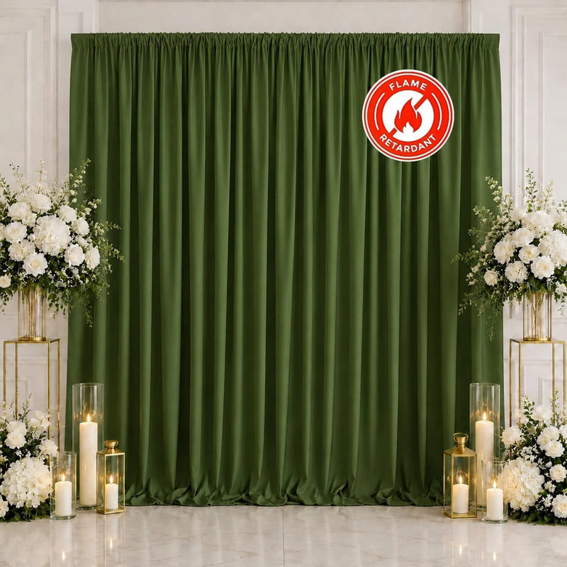 10 ft x 10 ft Polyester Backdrop Curtain Drape Panel with Rod Pocket