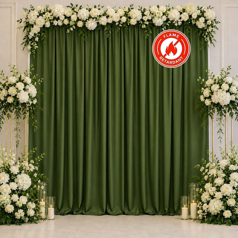 10 ft x 10 ft Polyester Backdrop Curtain Drape Panel with Rod Pocket