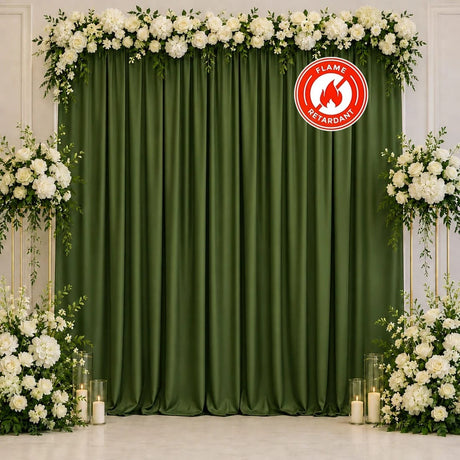 10 ft x 10 ft Polyester Backdrop Curtain Drape Panel with Rod Pocket