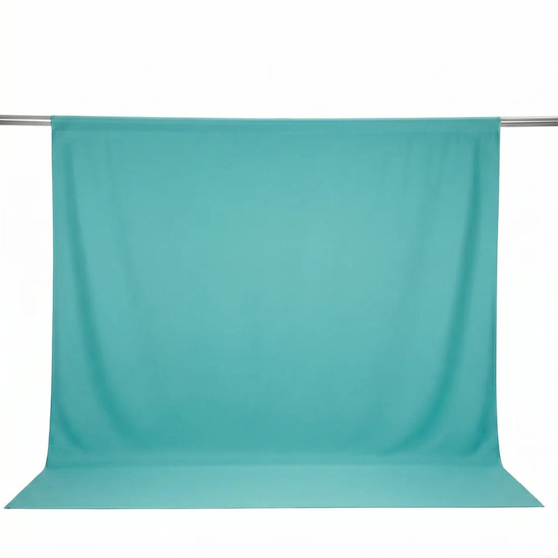 10 ft x 10 ft Polyester Backdrop Curtain Drape Panel with Rod Pocket CUR_PANPOLY_10X10_TURQ