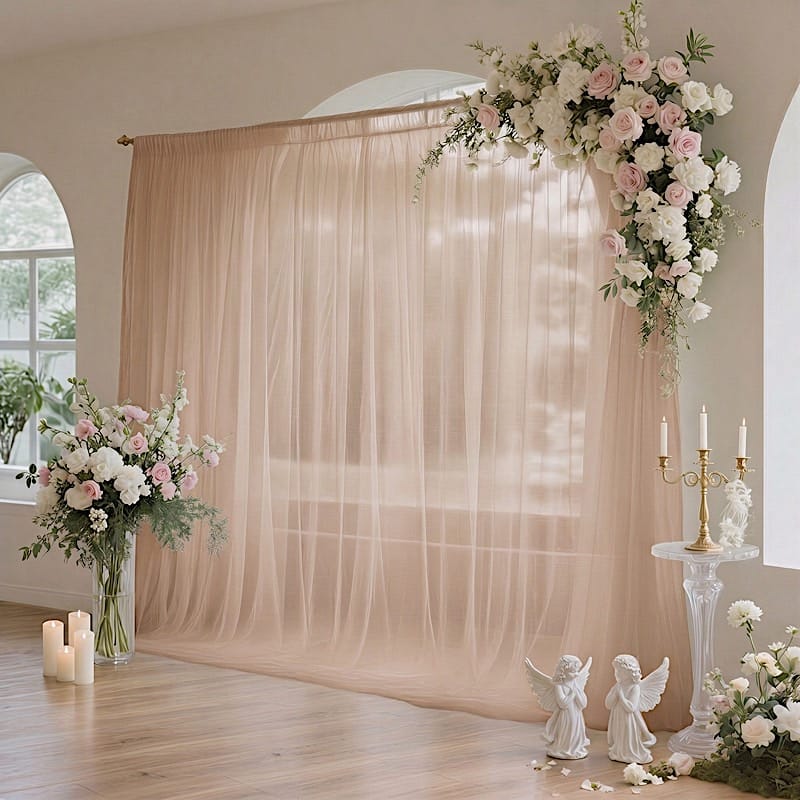 10 ft x 10 ft Sheer Chiffon Curtain Backdrop Drapery Panel