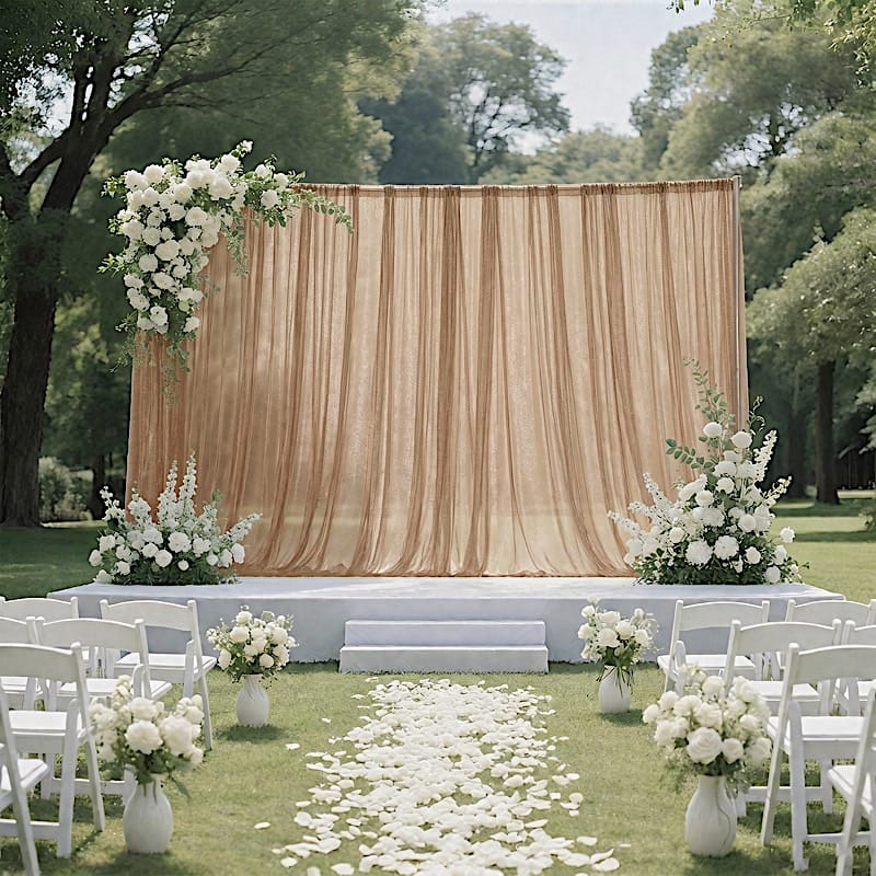 10 ft x 10 ft Sheer Chiffon Curtain Backdrop Drapery Panel