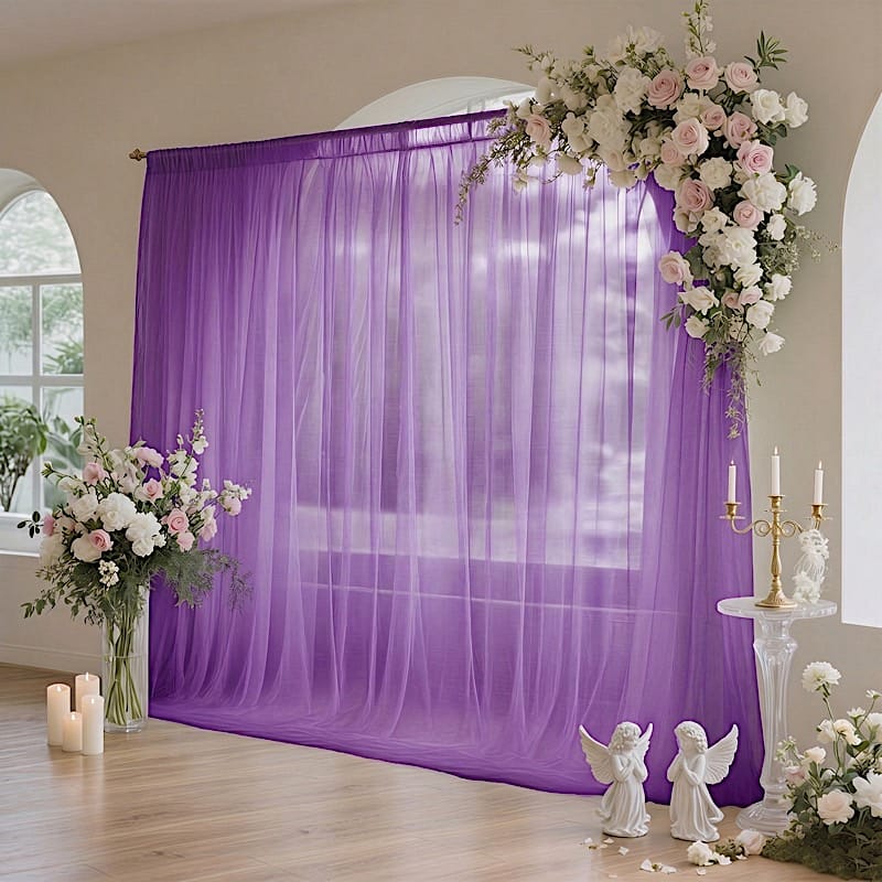 10 ft x 10 ft Sheer Chiffon Curtain Backdrop Drapery Panel