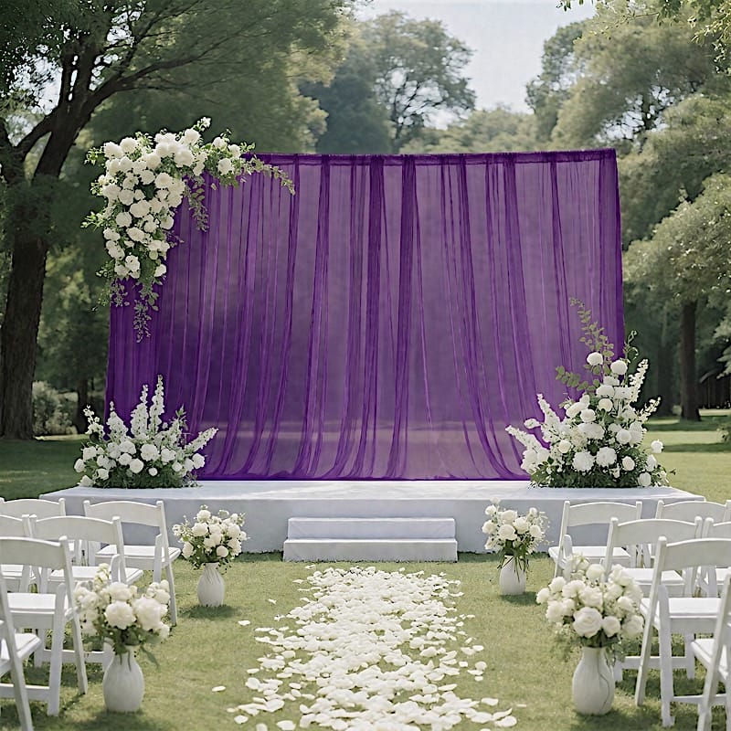 10 ft x 10 ft Sheer Chiffon Curtain Backdrop Drapery Panel