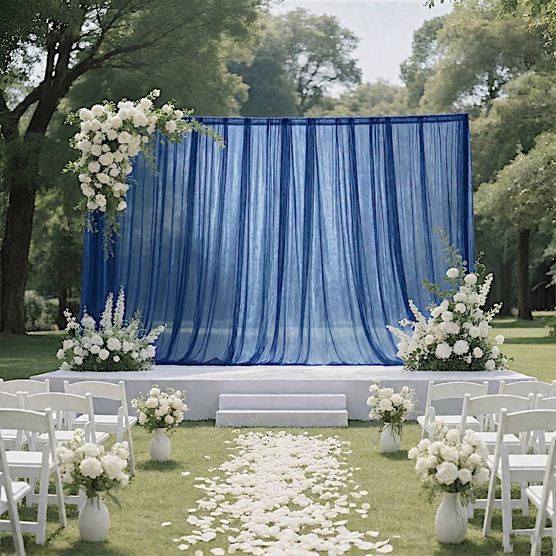 10 ft x 10 ft Sheer Chiffon Curtain Backdrop Drapery Panel