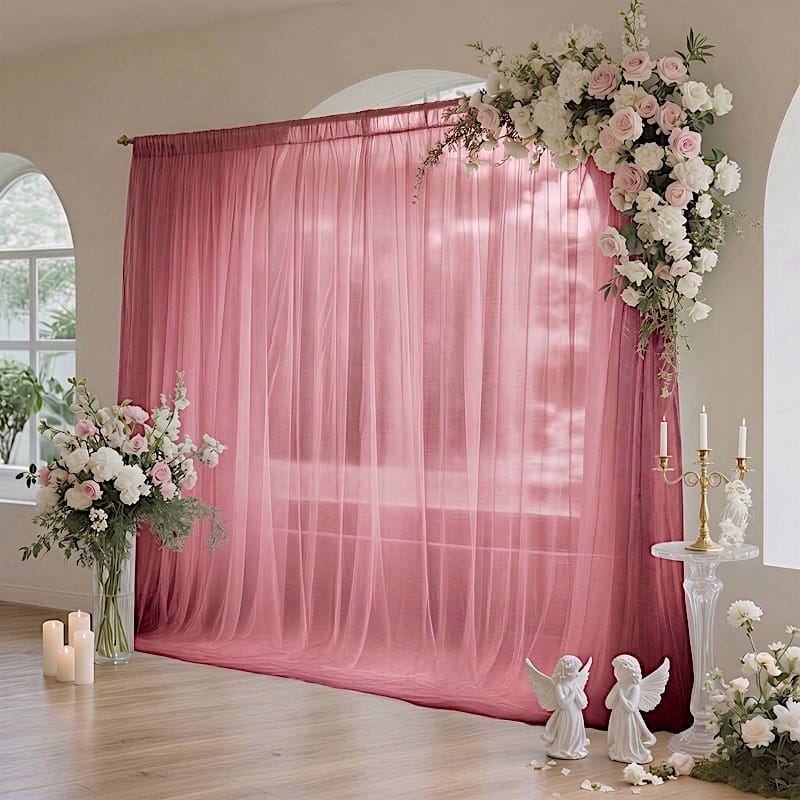 10 ft x 10 ft Sheer Chiffon Curtain Backdrop Drapery Panel