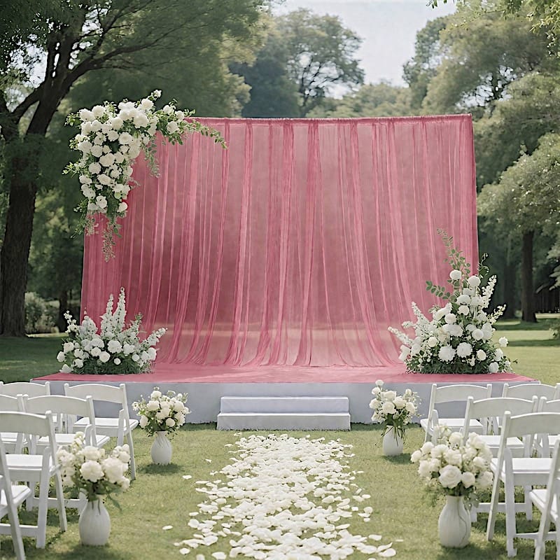 10 ft x 10 ft Sheer Chiffon Curtain Backdrop Drapery Panel