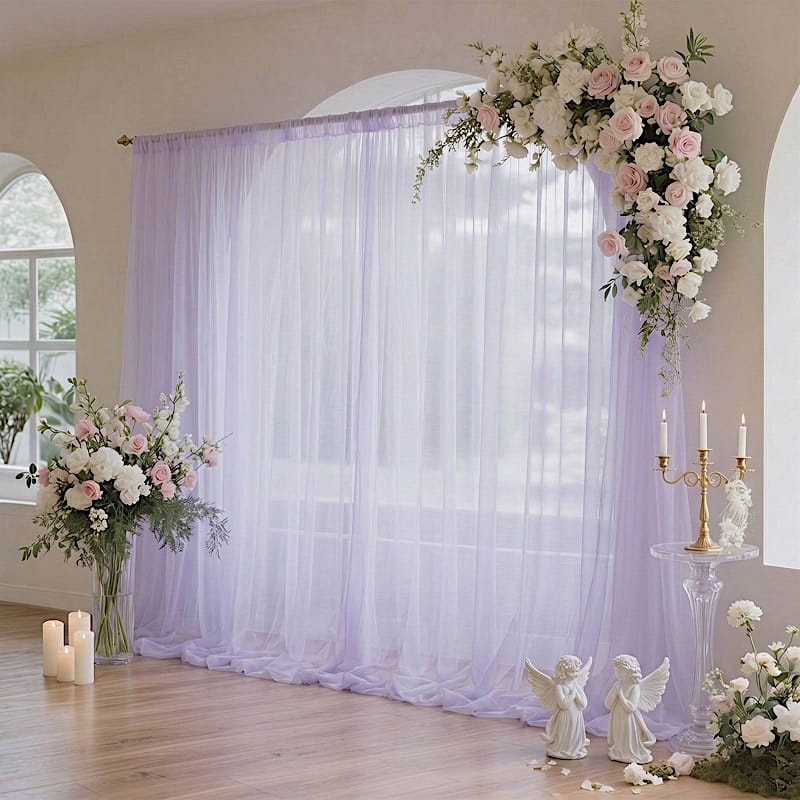 10 ft x 10 ft Sheer Chiffon Curtain Backdrop Drapery Panel
