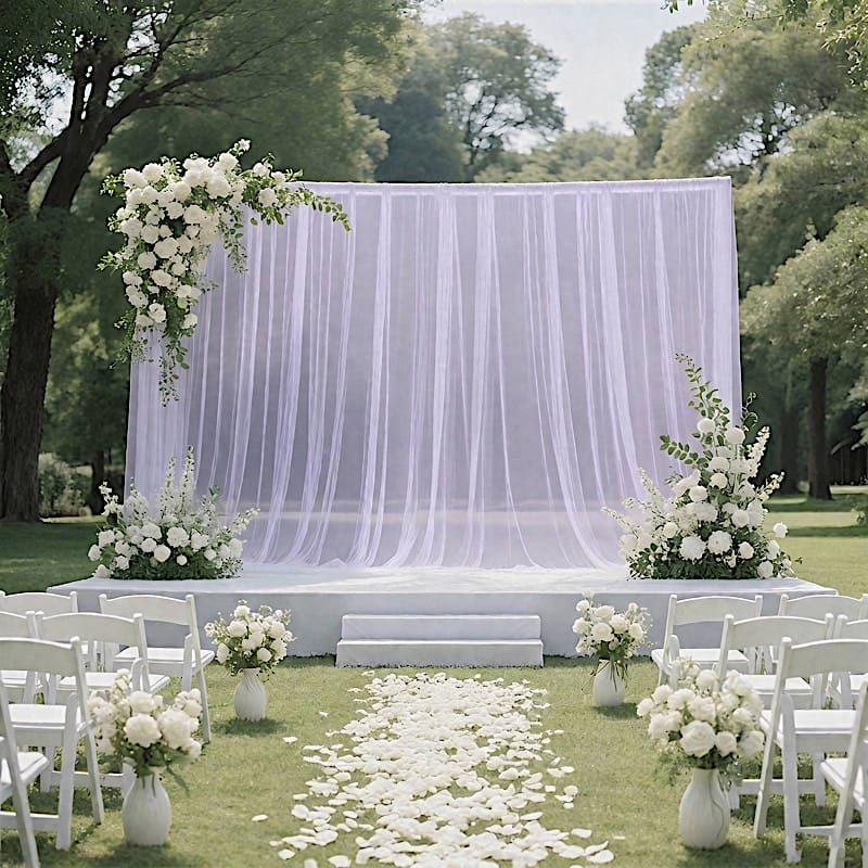 10 ft x 10 ft Sheer Chiffon Curtain Backdrop Drapery Panel