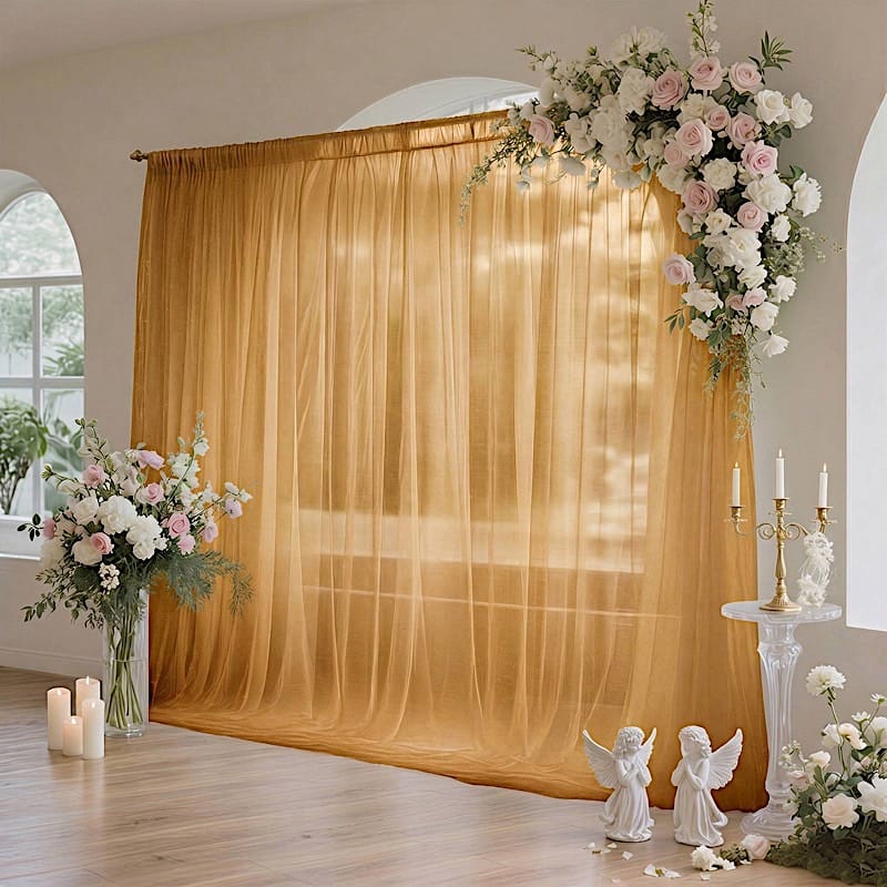 10 ft x 10 ft Sheer Chiffon Curtain Backdrop Drapery Panel