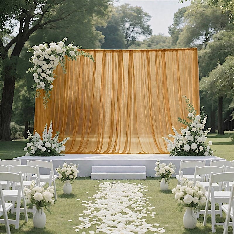 10 ft x 10 ft Sheer Chiffon Curtain Backdrop Drapery Panel