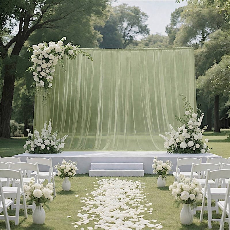 10 ft x 10 ft Sheer Chiffon Curtain Backdrop Drapery Panel