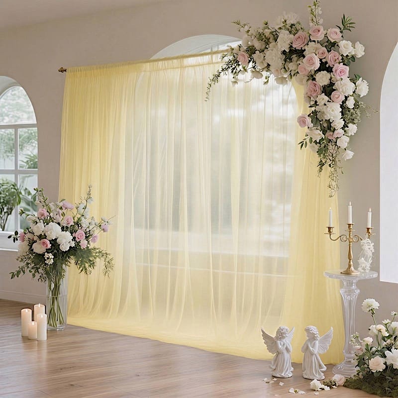 10 ft x 10 ft Sheer Chiffon Curtain Backdrop Drapery Panel