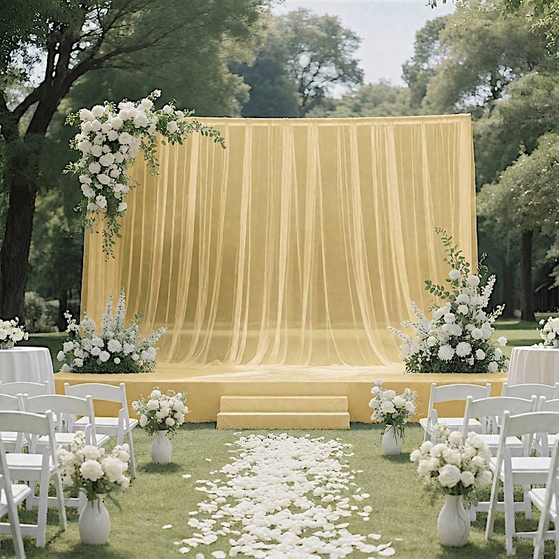 10 ft x 10 ft Sheer Chiffon Curtain Backdrop Drapery Panel