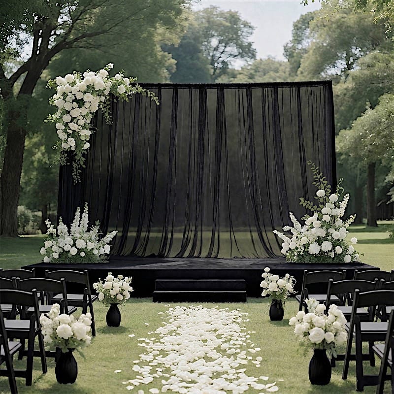 10 ft x 10 ft Sheer Chiffon Curtain Backdrop Drapery Panel