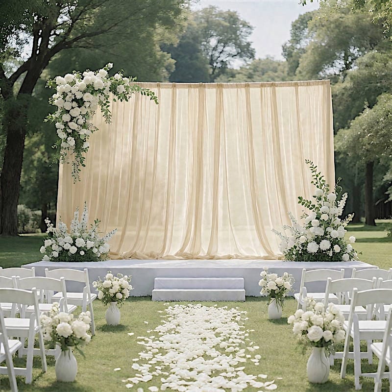 10 ft x 10 ft Sheer Chiffon Curtain Backdrop Drapery Panel
