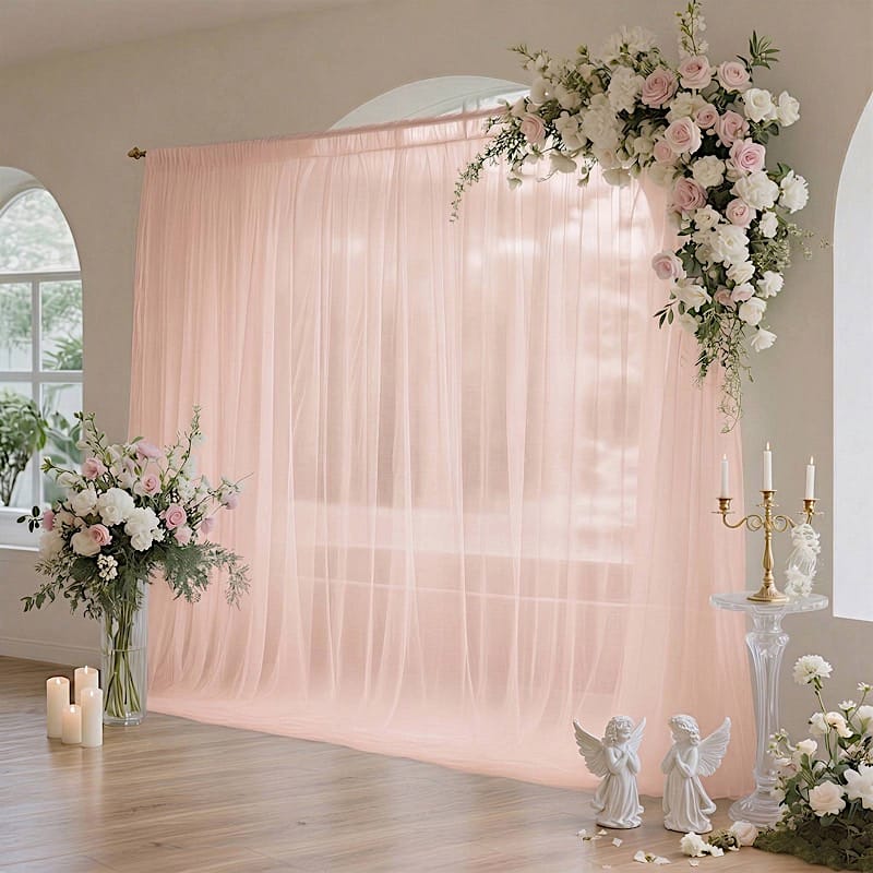 10 ft x 10 ft Sheer Chiffon Curtain Backdrop Drapery Panel