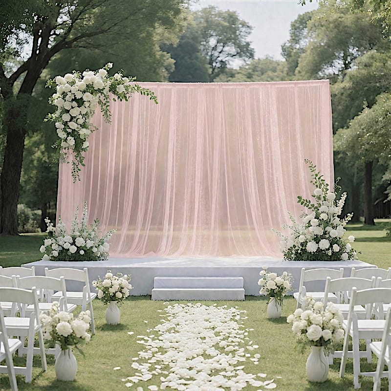 10 ft x 10 ft Sheer Chiffon Curtain Backdrop Drapery Panel