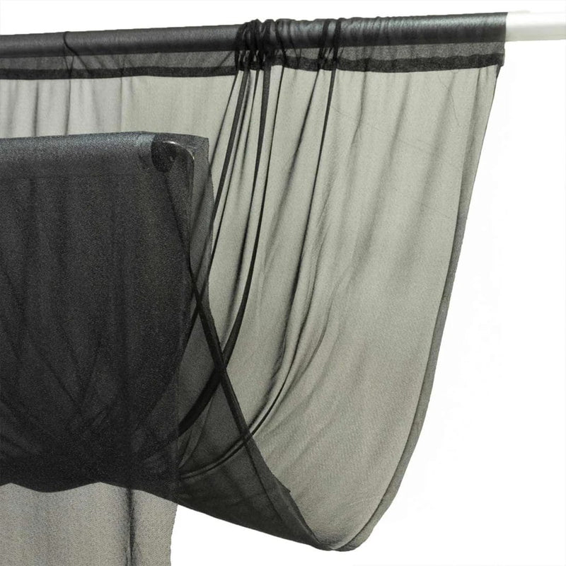 10 ft x 10 ft Sheer Chiffon Curtain Backdrop Drapery Panel CUR_PANCHIF01_10X10_BLK
