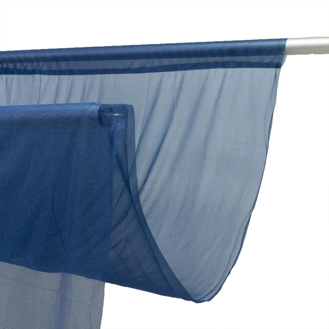 10 ft x 10 ft Sheer Chiffon Curtain Backdrop Drapery Panel CUR_PANCHIF01_10X10_NAVY