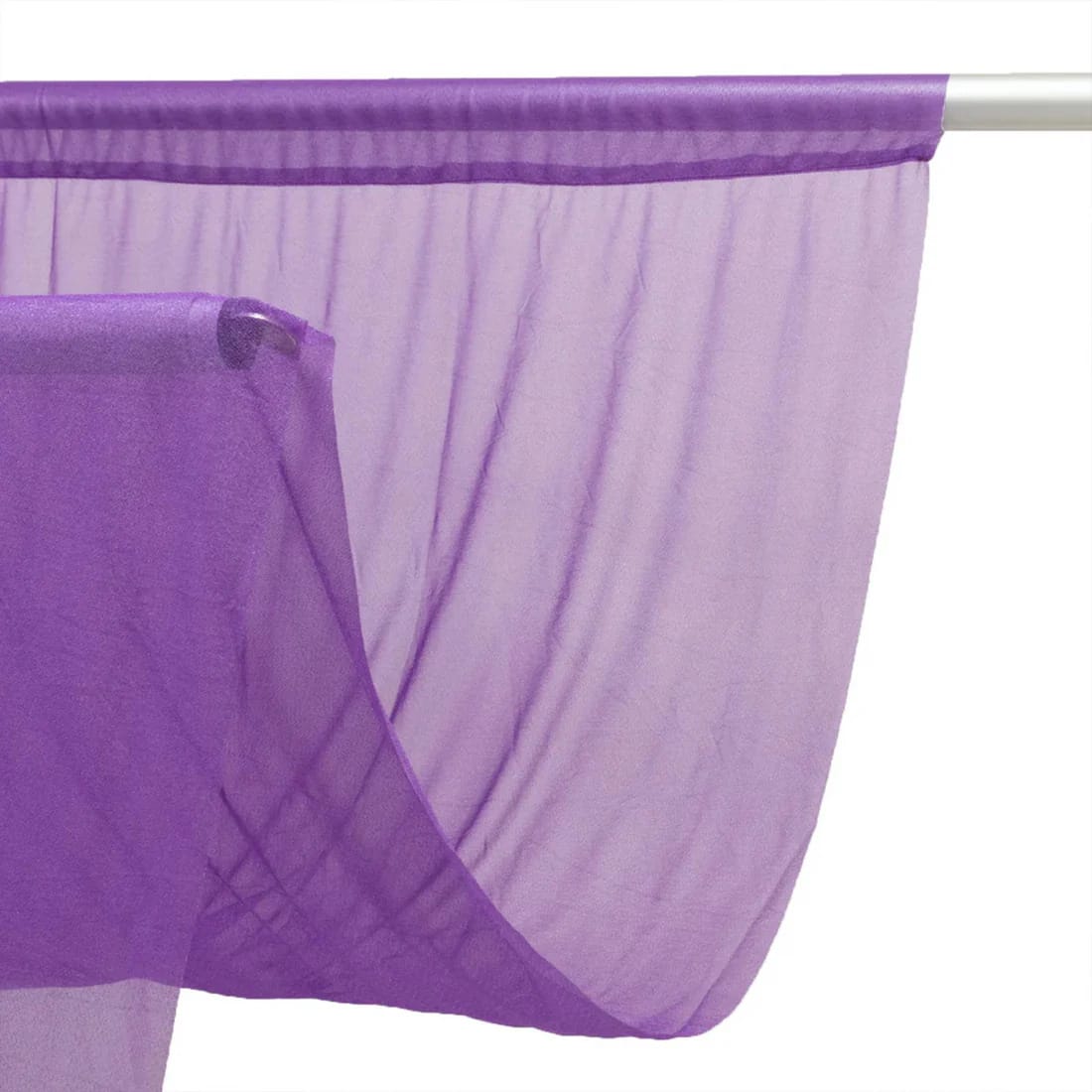 10 ft x 10 ft Sheer Chiffon Curtain Backdrop Drapery Panel CUR_PANCHIF01_10X10_PURP