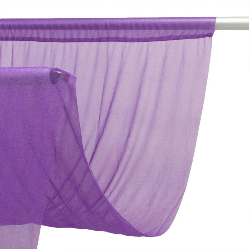 10 ft x 10 ft Sheer Chiffon Curtain Backdrop Drapery Panel CUR_PANCHIF01_10X10_PURP