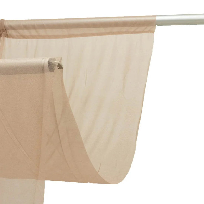 10 ft x 10 ft Sheer Chiffon Curtain Backdrop Drapery Panel CUR_PANCHIF01_10X10_TAUP
