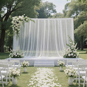 10 ft x 10 ft Wedding Arch Drape Backdrop Curtain Panel with Rod Pocket - White CUR_PANCHIF01_10x10_WHT