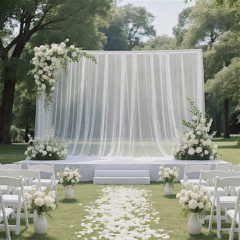 10 ft x 10 ft Wedding Arch Drape Backdrop Curtain Panel with Rod Pocket - White CUR_PANCHIF01_10x10_WHT