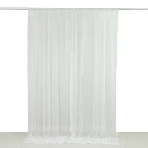 10 ft x 10 ft Wedding Arch Drape Backdrop Curtain Panel with Rod Pocket - White CUR_PANCHIF01_10x10_WHT