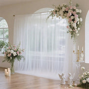 10 ft x 10 ft Wedding Arch Drape Backdrop Curtain Panel with Rod Pocket - White CUR_PANCHIF01_10x10_WHT