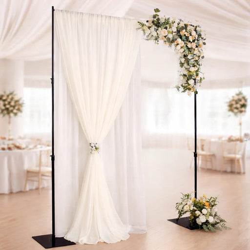 10 ft x 12 ft Heavy Duty Metal Backdrop Stand with Reinforced Crossbar - Black BKDP_STND07_10X12FTHD