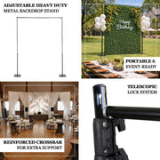 10 ft x 12 ft Heavy Duty Metal Backdrop Stand with Reinforced Crossbar - Black BKDP_STND07_10X12FTHD