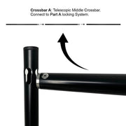 10 ft x 12 ft Heavy Duty Metal Backdrop Stand with Reinforced Crossbar - Black BKDP_STND07_10X12FTHD