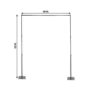 10 ft x 12 ft Heavy Duty Metal Backdrop Stand with Reinforced Crossbar - Black BKDP_STND07_10X12FTHD