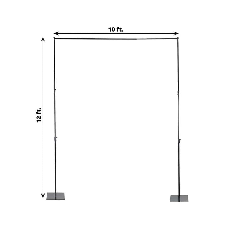 10 ft x 12 ft Heavy Duty Metal Backdrop Stand with Reinforced Crossbar - Black BKDP_STND07_10X12FTHD