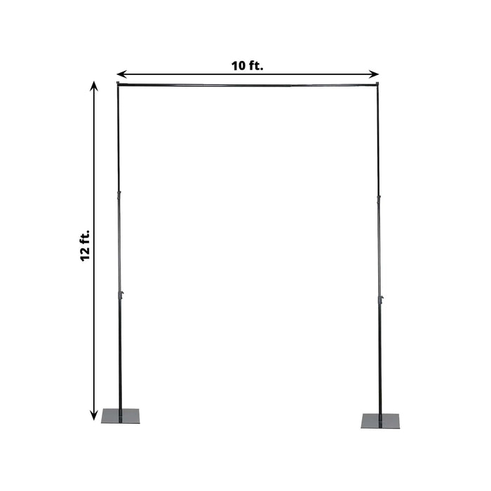 10 ft x 12 ft Heavy Duty Metal DIY Adjustable Backdrop Stand - Black BKDP_STND07_10X12FT