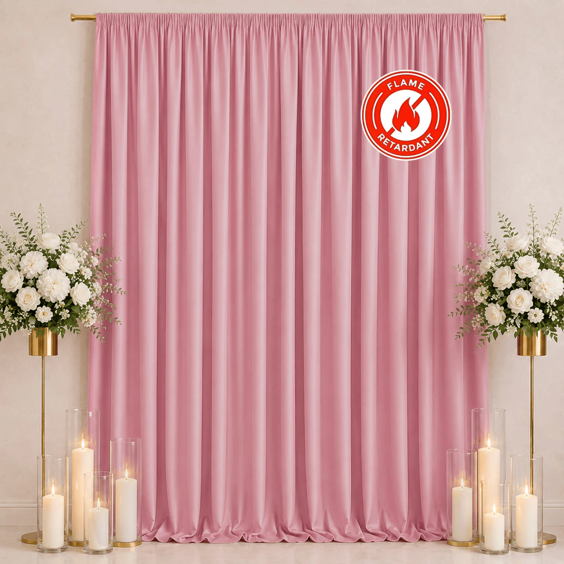 10 ft x 12 ft Polyester Backdrop Curtain Drape Panel with Rod Pocket
